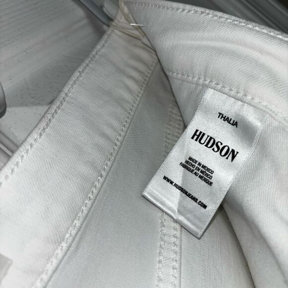 HUDSON JEANS Thalia Straight Leg 90s Jeans in White Mustang Size 31 NEW - Picture 11 of 15
